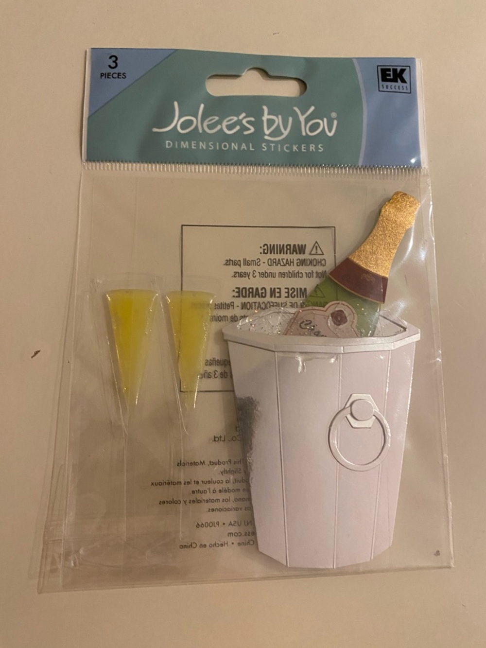 NWT Jolee's Boutique / by You Toast Glasses - Champagne Scrapbooking Stickers